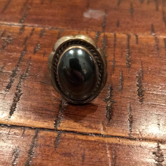 Gorgeous Psilomelane and sterling silver ring - Picture 3 of 3